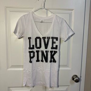 PINK v-neck tee shirt size small